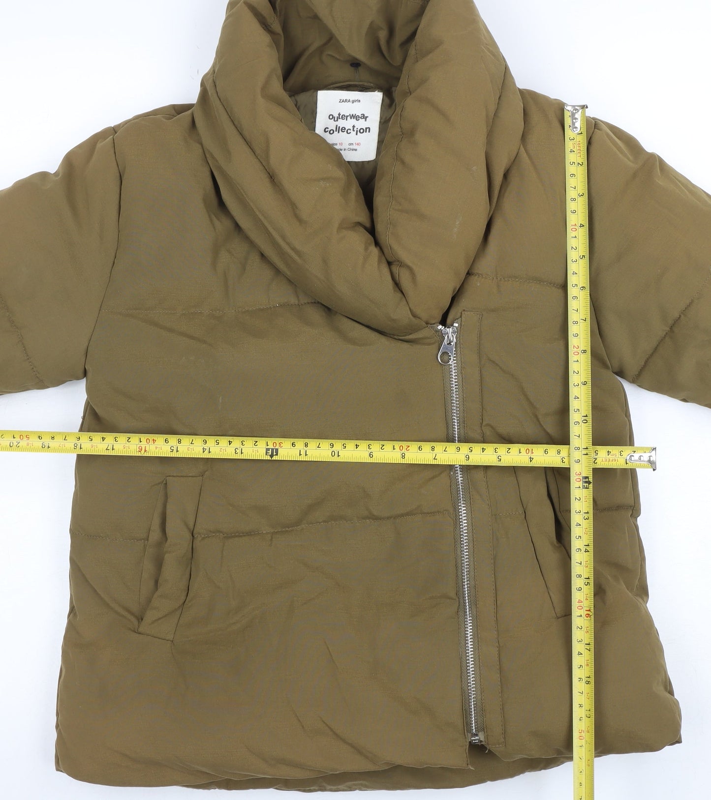 Girls UK Size 10 Years Zara Brown Puffer Jacket