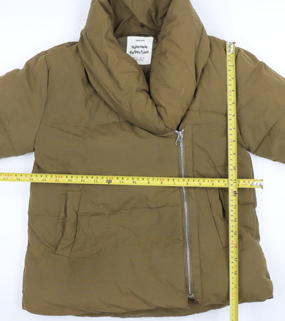 Girls UK Size 10 Years Zara Brown Puffer Jacket
