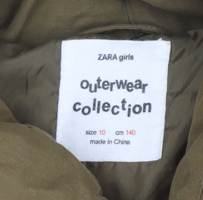 Girls UK Size 10 Years Zara Brown Puffer Jacket
