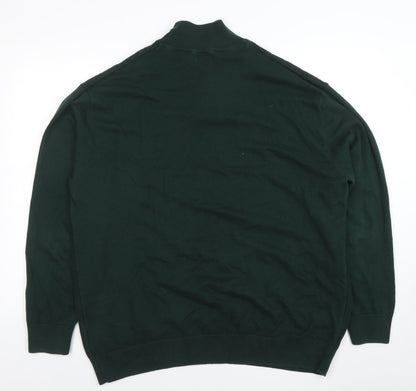 Mens UK Size 2XL NEXT Green 1/2 Zip Jumper