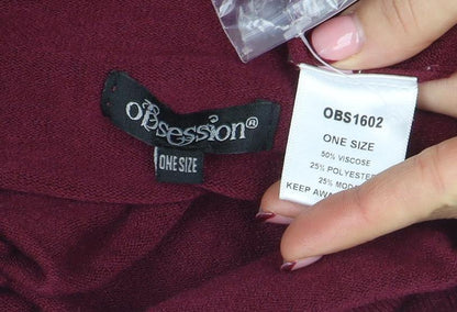 Womens UK Size One Size Obsessions Red Pullover Jumper