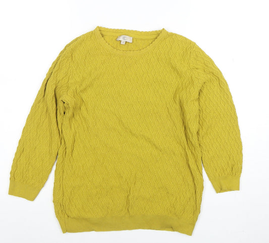 Womens UK Size M CC Yellow Pullover Jumper