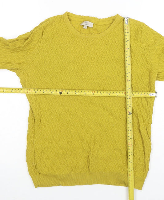 Womens UK Size M CC Yellow Pullover Jumper