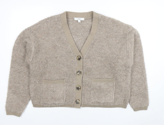 Womens UK Size L Marks and Spencer Beige Cardigan Jumper