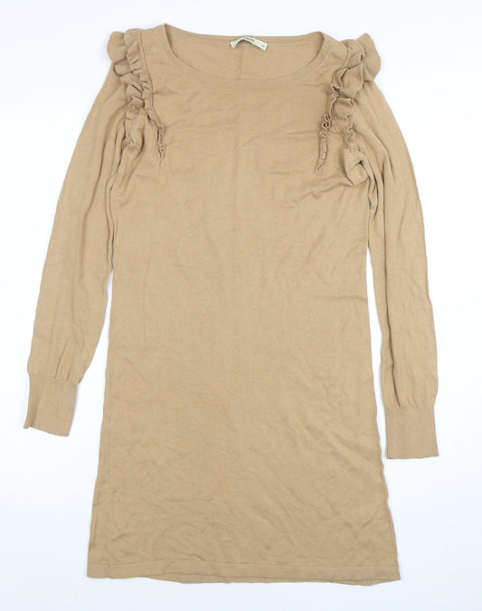 Womens UK Size XS Oasis Beige Pullover Jumper