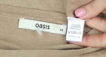 Womens UK Size XS Oasis Beige Pullover Jumper