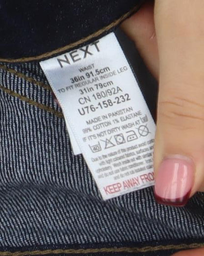 Mens UK Size 31 in NEXT Regular Fit Straight Blue Jeans
