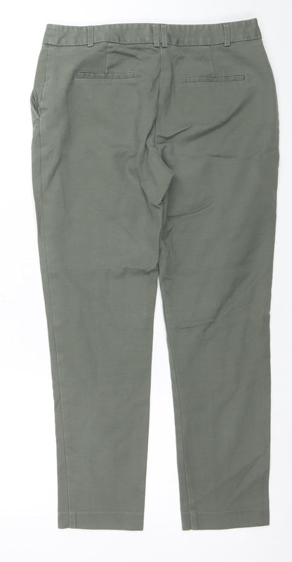 Womens UK Size 10 Oasis Slim Fit Chino Green Trousers
