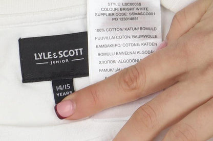 Boys UK Size 14-15 Years Lyle & Scott White Basic T-Shirt