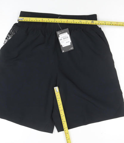 Under Armour Boys Black Small Loose Fit Athletic Shorts Polyester