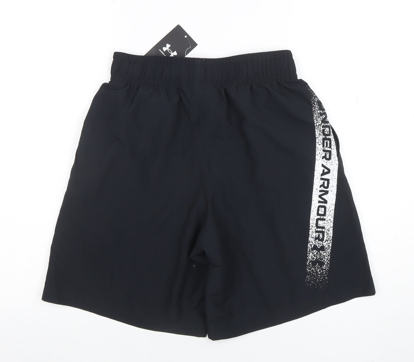 Under Armour Boys Black Small Loose Fit Athletic Shorts Polyester
