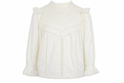 Front view of OshKosh B'gosh Teens Ivory Ruffle Lace Cotton Blouse UK 6