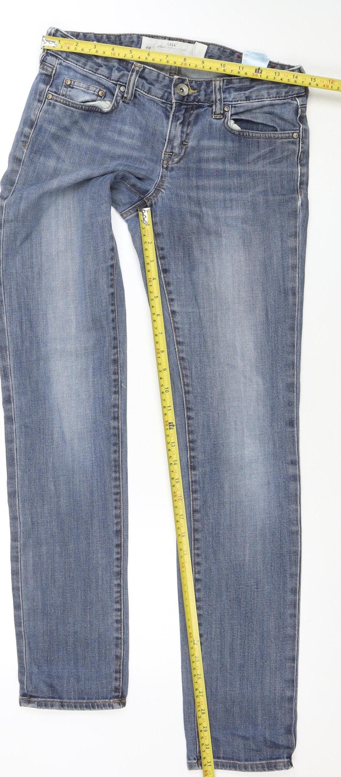 Womens UK Size 8 H&M Regular Fit Straight Blue Jeans
