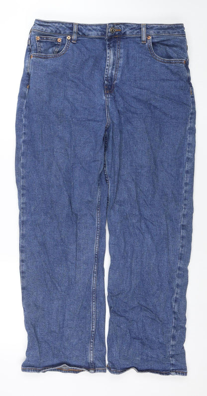 Womens UK Size 14 ASOS DESIGN Regular Fit Straight Blue Jeans