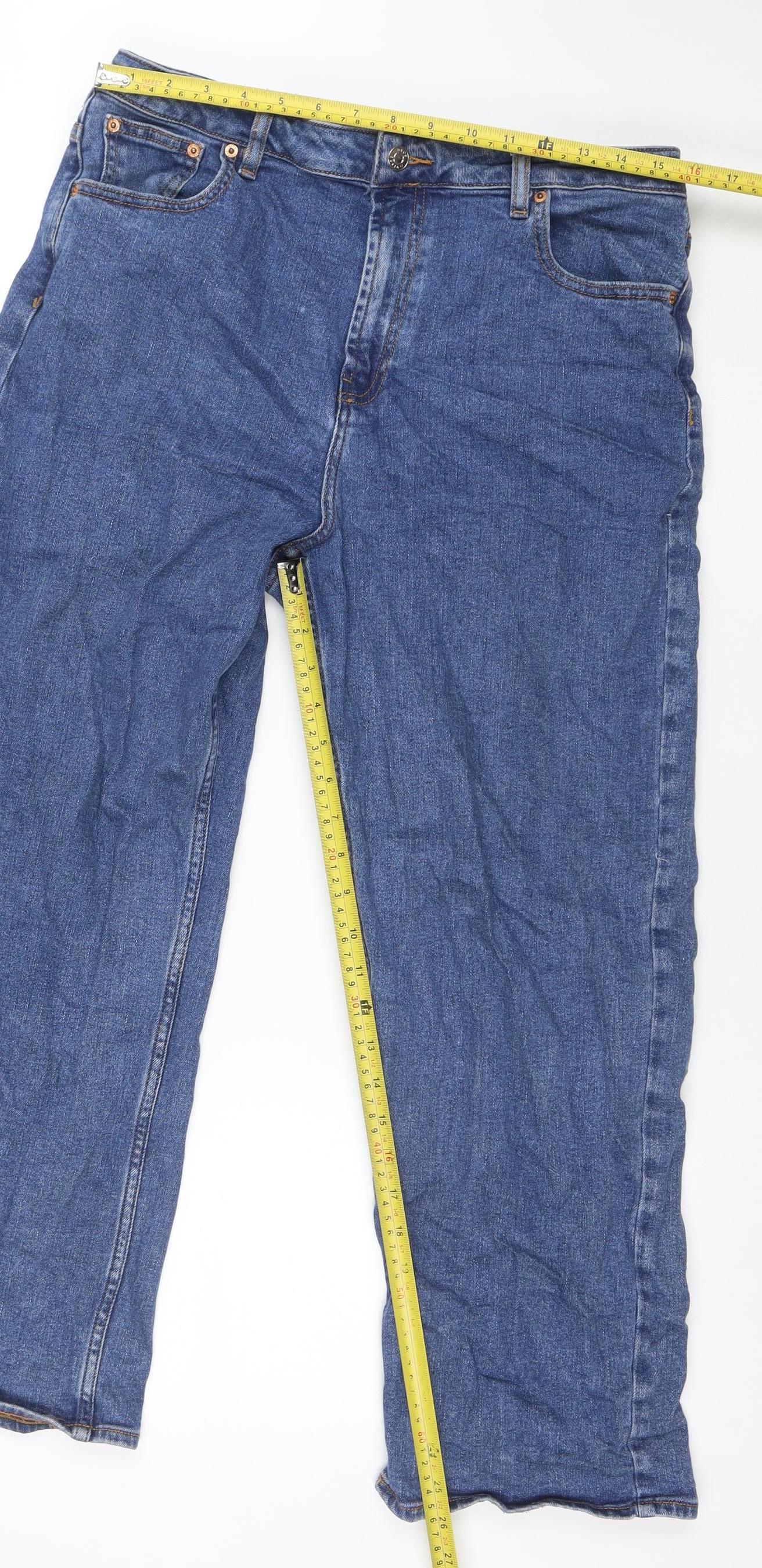 Womens UK Size 14 ASOS DESIGN Regular Fit Straight Blue Jeans