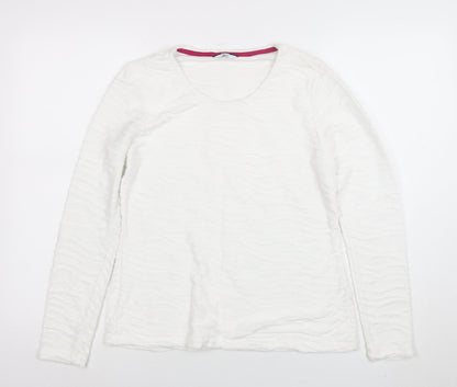 Womens UK Size 12 DASH White Basic T-Shirt