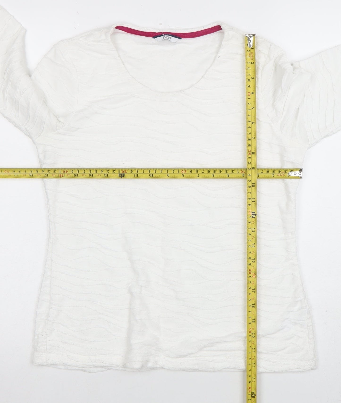 Womens UK Size 12 DASH White Basic T-Shirt