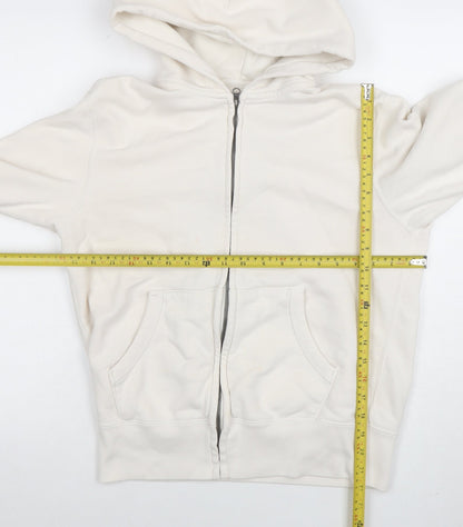 Womens UK Size M Uniqlo White Full Zip Hoodie