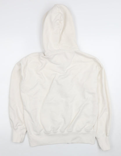 Womens UK Size M Uniqlo White Full Zip Hoodie