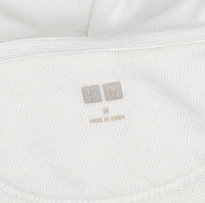Womens UK Size M Uniqlo White Full Zip Hoodie