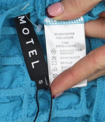 Motel Women Blue Strapless Stretch Bodycon Short Dress Size S
