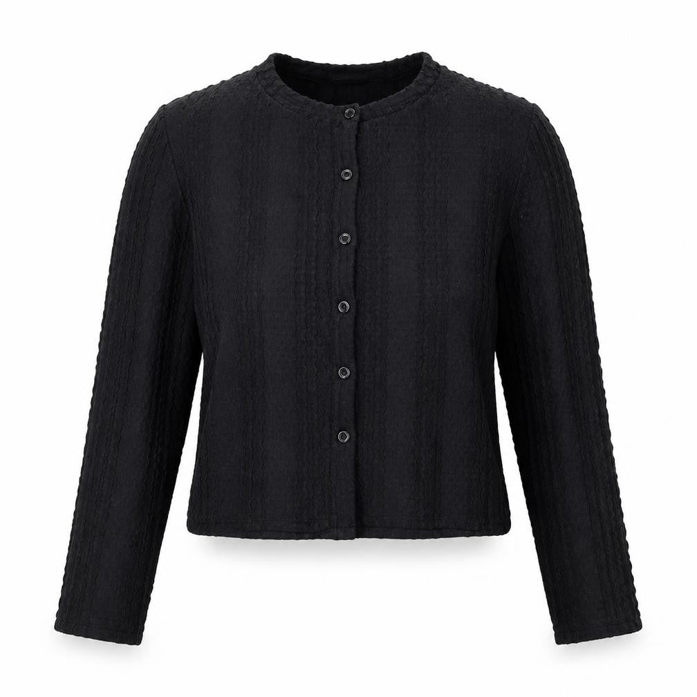 Womens UK Size S ASOS Black Cropped Button-Up
