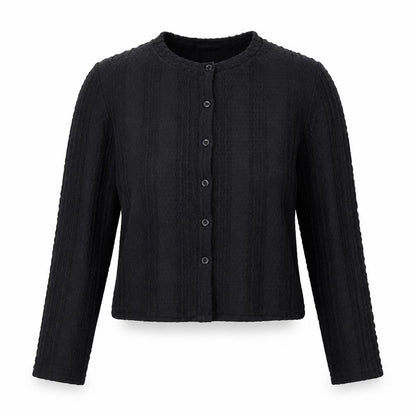 Womens UK Size S ASOS Black Cropped Button-Up