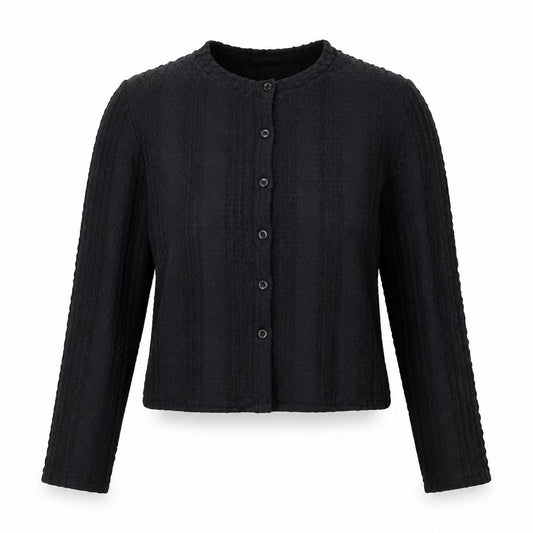 Womens UK Size S ASOS Black Cropped Button-Up