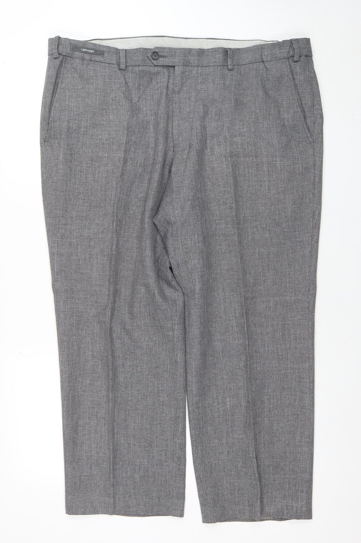 Mens UK Size L Marks and Spencer Regular Fit Dress Pants Grey Trousers