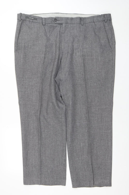 Mens UK Size L Marks and Spencer Regular Fit Dress Pants Grey Trousers