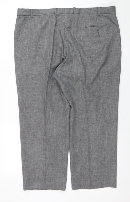 Mens UK Size L Marks and Spencer Regular Fit Dress Pants Grey Trousers