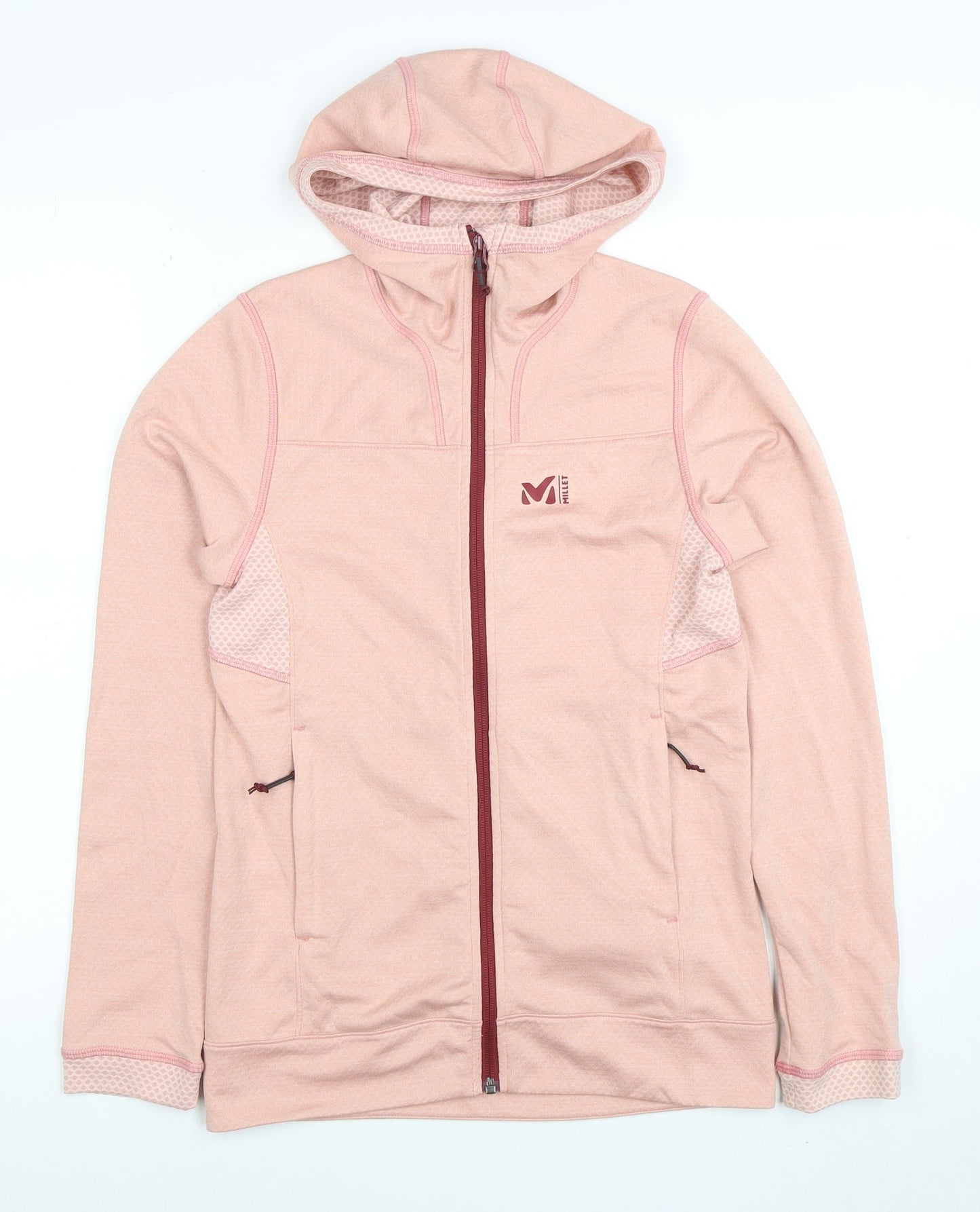 Womens UK Size 8 Millet Pink Full Zip Hoodie