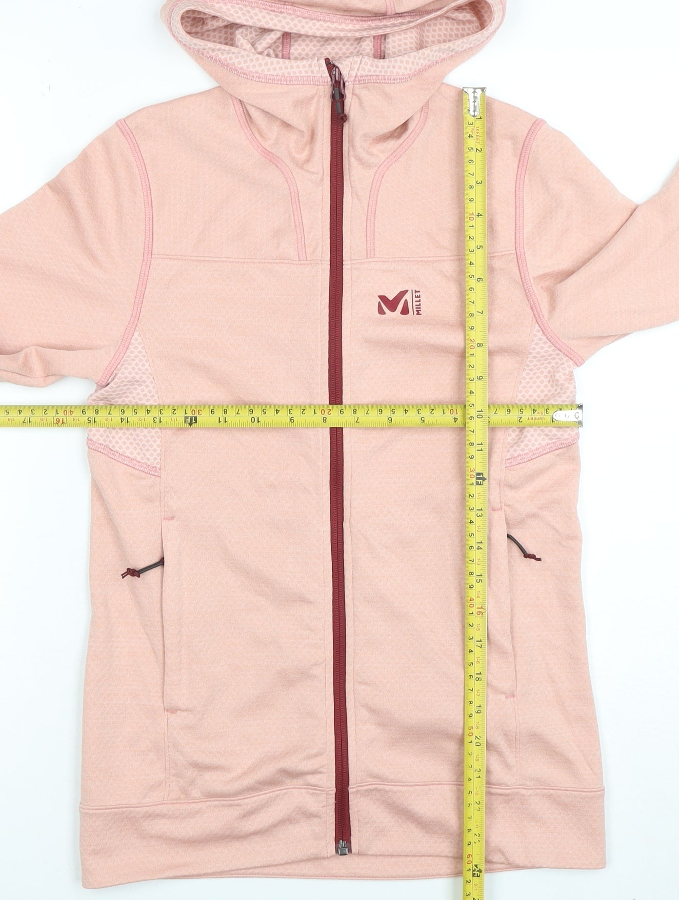 Womens UK Size 8 Millet Pink Full Zip Hoodie