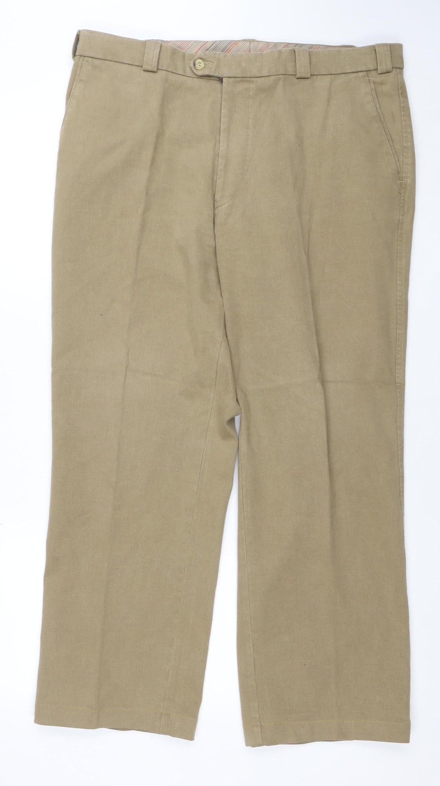 Mens UK Size 38 Douglas Regular Fit Chino Beige Trousers