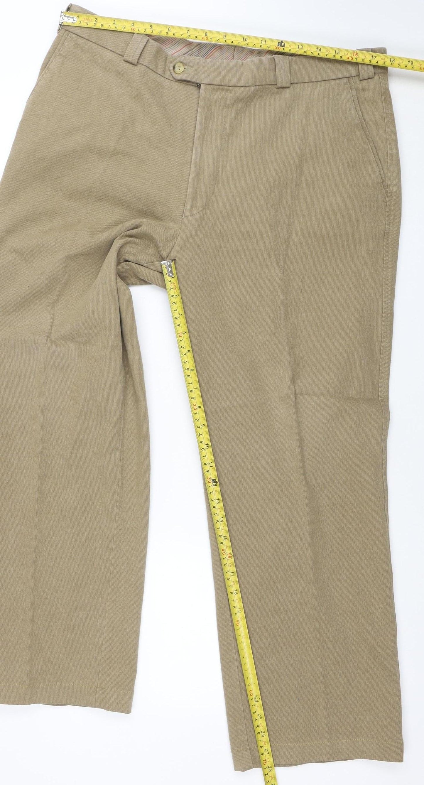 Mens UK Size 38 Douglas Regular Fit Chino Beige Trousers