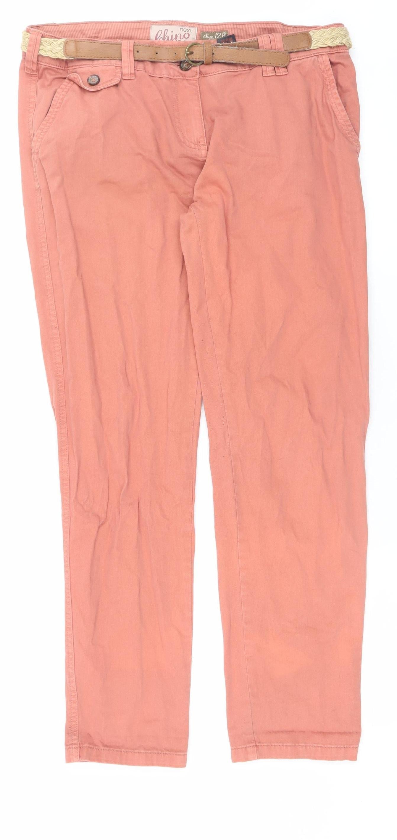 Mens UK Size 12 NEXT Regular Fit Chino Orange Trousers