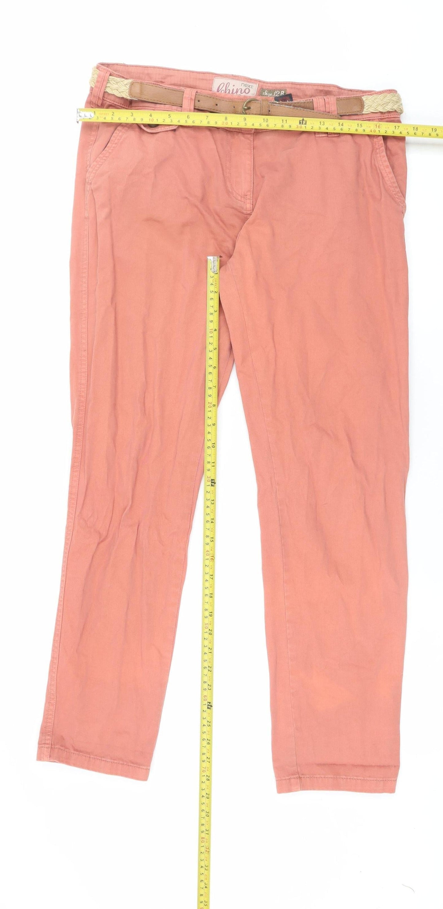 Mens UK Size 12 NEXT Regular Fit Chino Orange Trousers