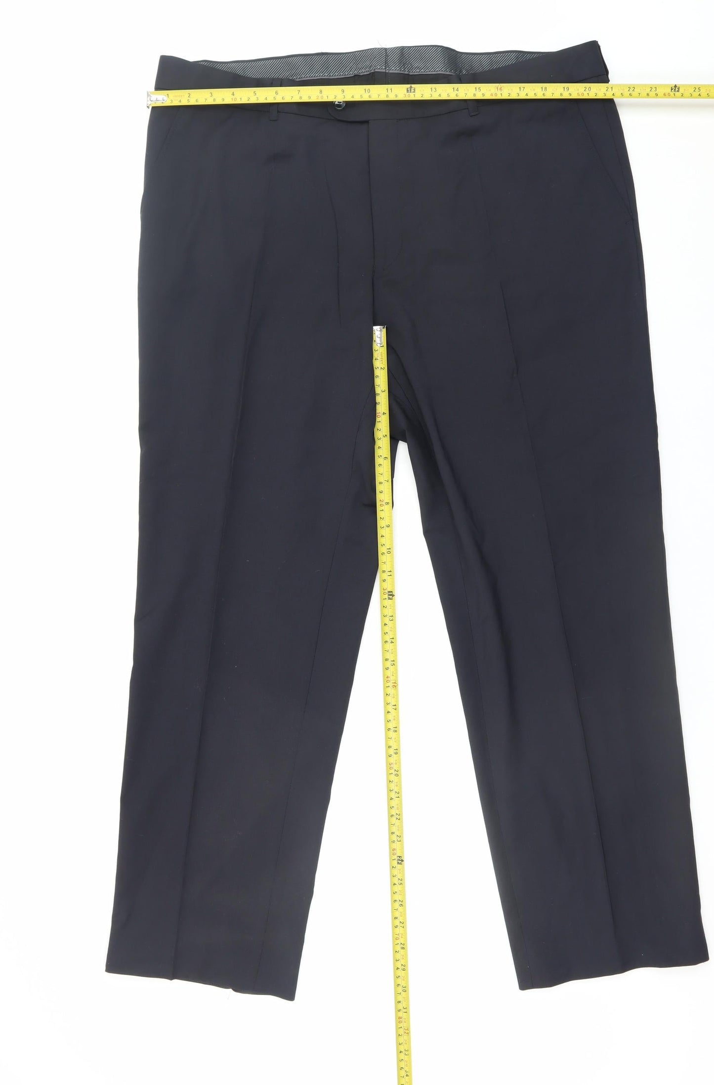 Mens UK Size 48R Carl Gross Regular Fit Dress Pants Black Trousers