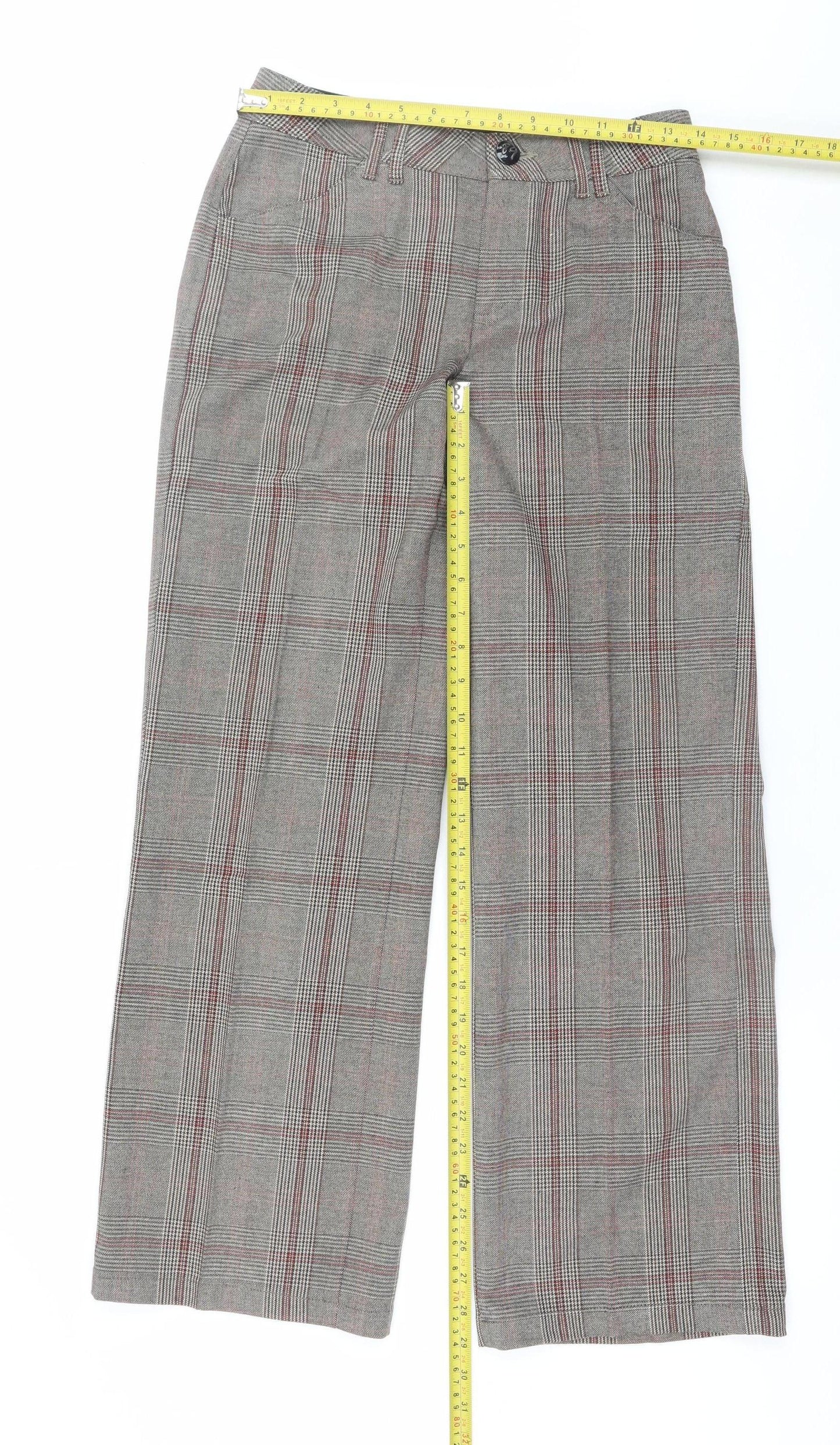 Womens UK Size 8 Teddy Smith Regular Fit Business Casual Grey Trousers