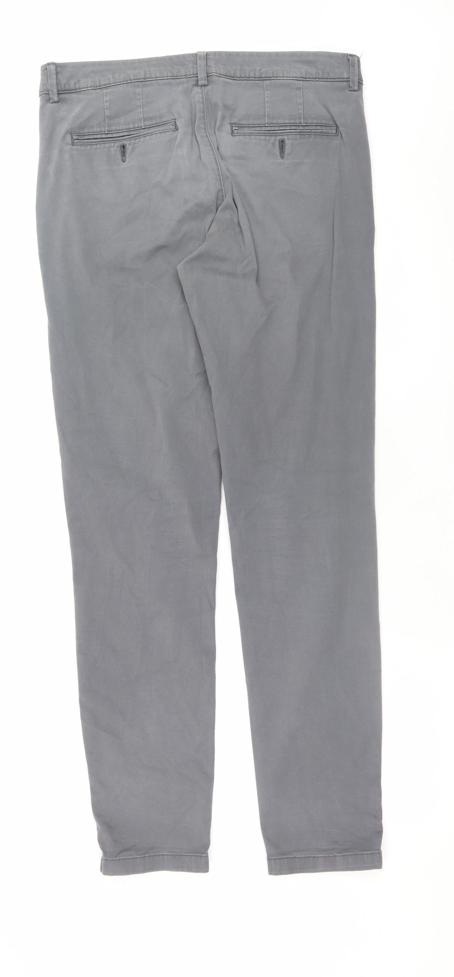 Mens UK Size M Selected Homme Slim Fit Chino Grey Trousers