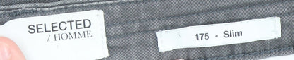 Mens UK Size M Selected Homme Slim Fit Chino Grey Trousers