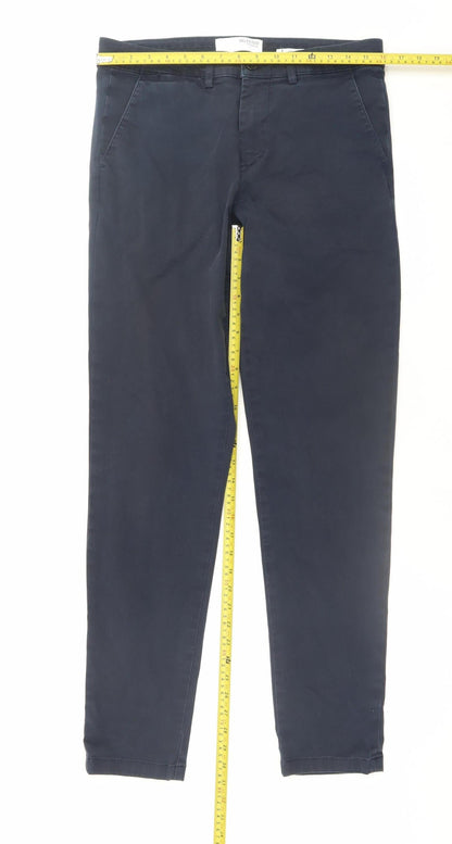 Mens UK Size M Selected Homme Slim Fit Chino Blue Trousers