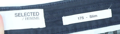Mens UK Size M Selected Homme Slim Fit Chino Blue Trousers