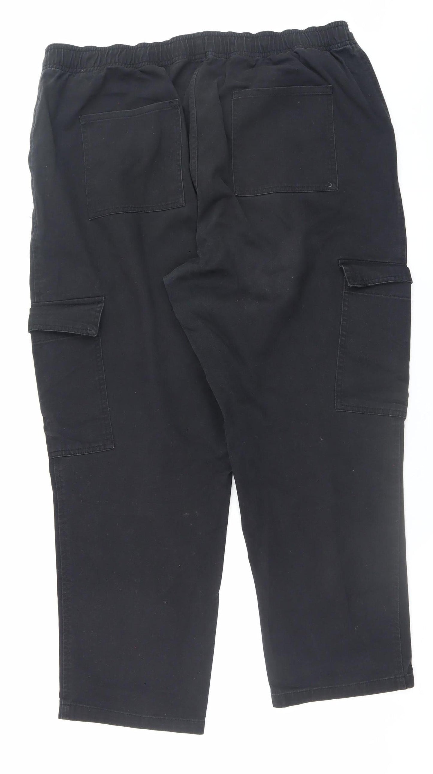 Mens UK Size 18 Dunnes Regular Fit Cargo Black Trousers
