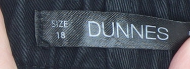 Mens UK Size 18 Dunnes Regular Fit Cargo Black Trousers