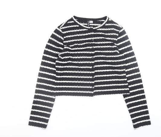 Womens UK Size 14 H&M Black Cardigan Jumper