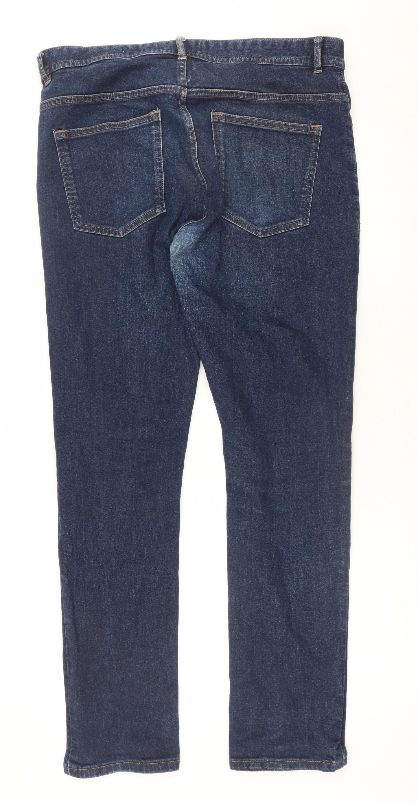 Mens UK Size 34R ASW85 Denim Slim Fit Straight Blue Jeans