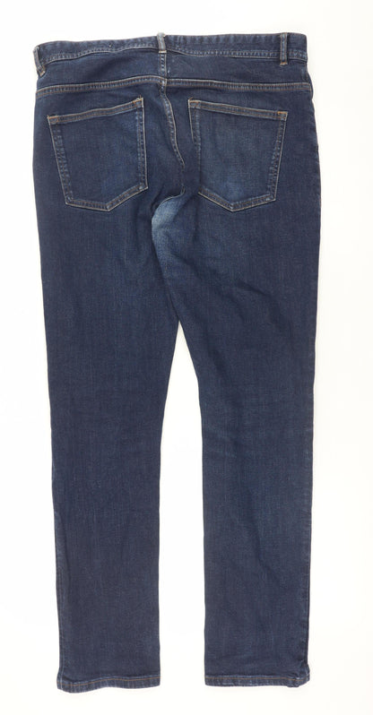 Mens UK Size 34R ASW85 Denim Slim Fit Straight Blue Jeans