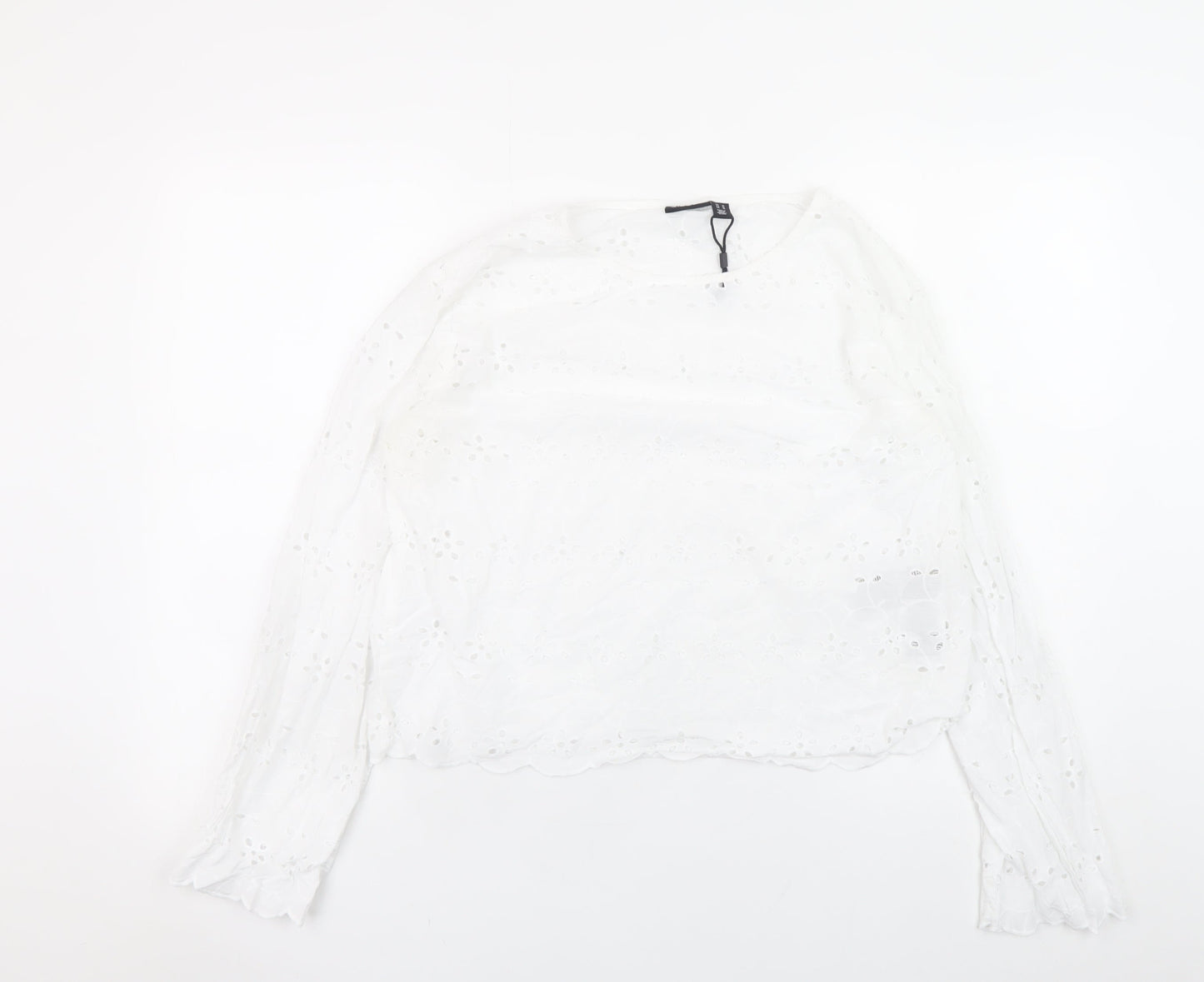 Womens UK Size M Pieces White Tunic Blouse