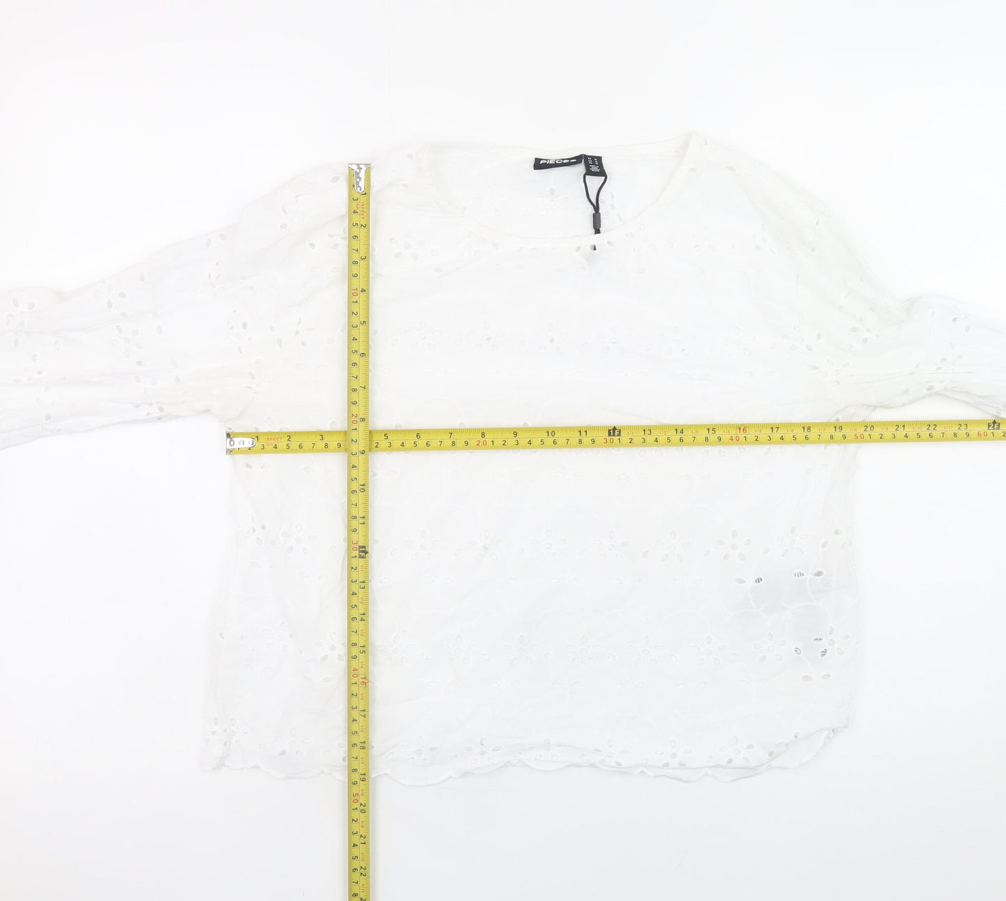 Womens UK Size M Pieces White Tunic Blouse